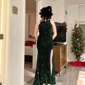 Sparkly green dress